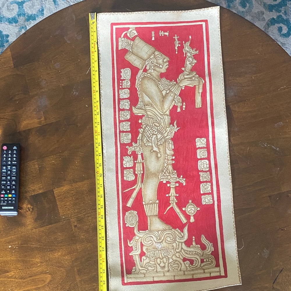 Mayan King leather art from Mexico